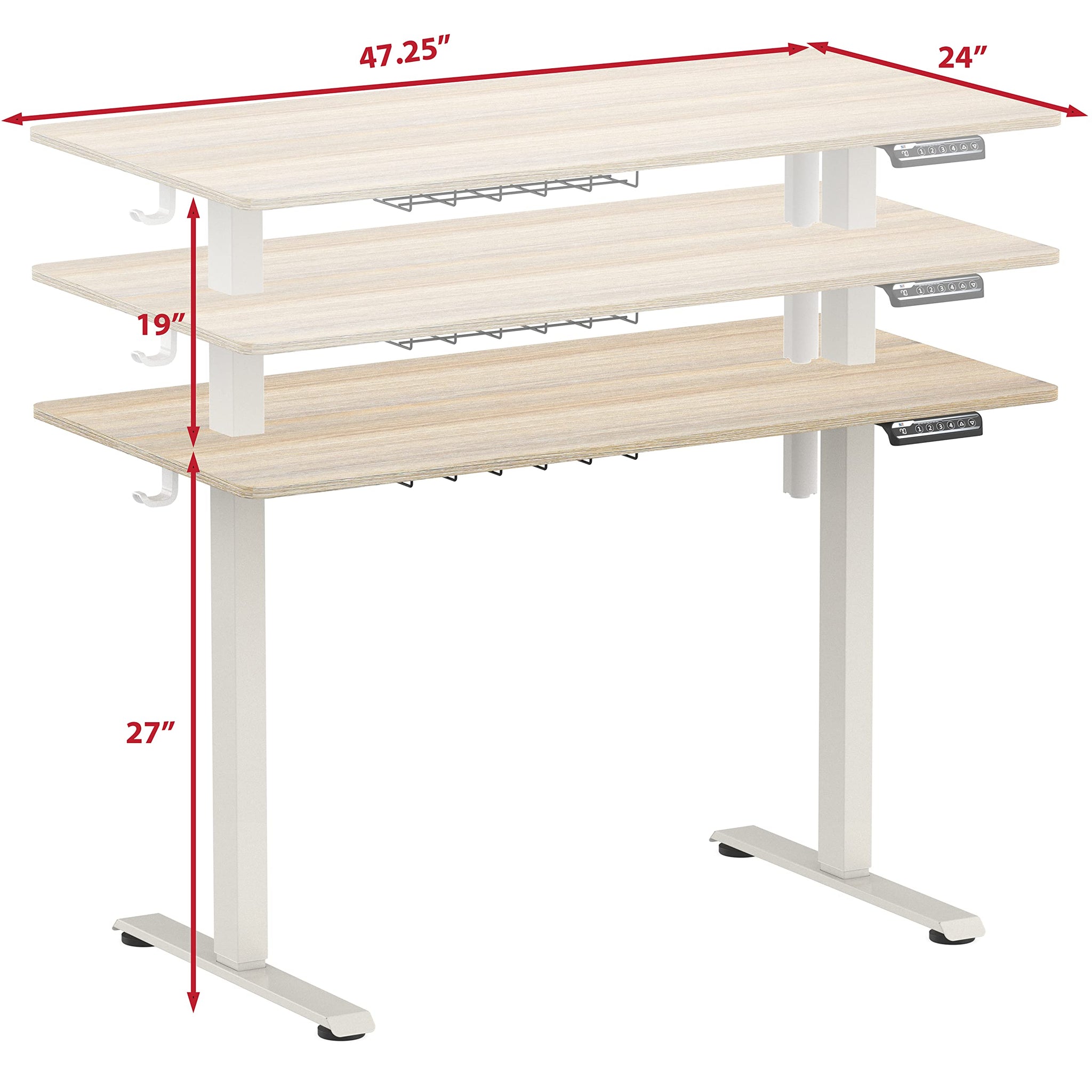 Electric Height Adjustable Desk with Cable Management