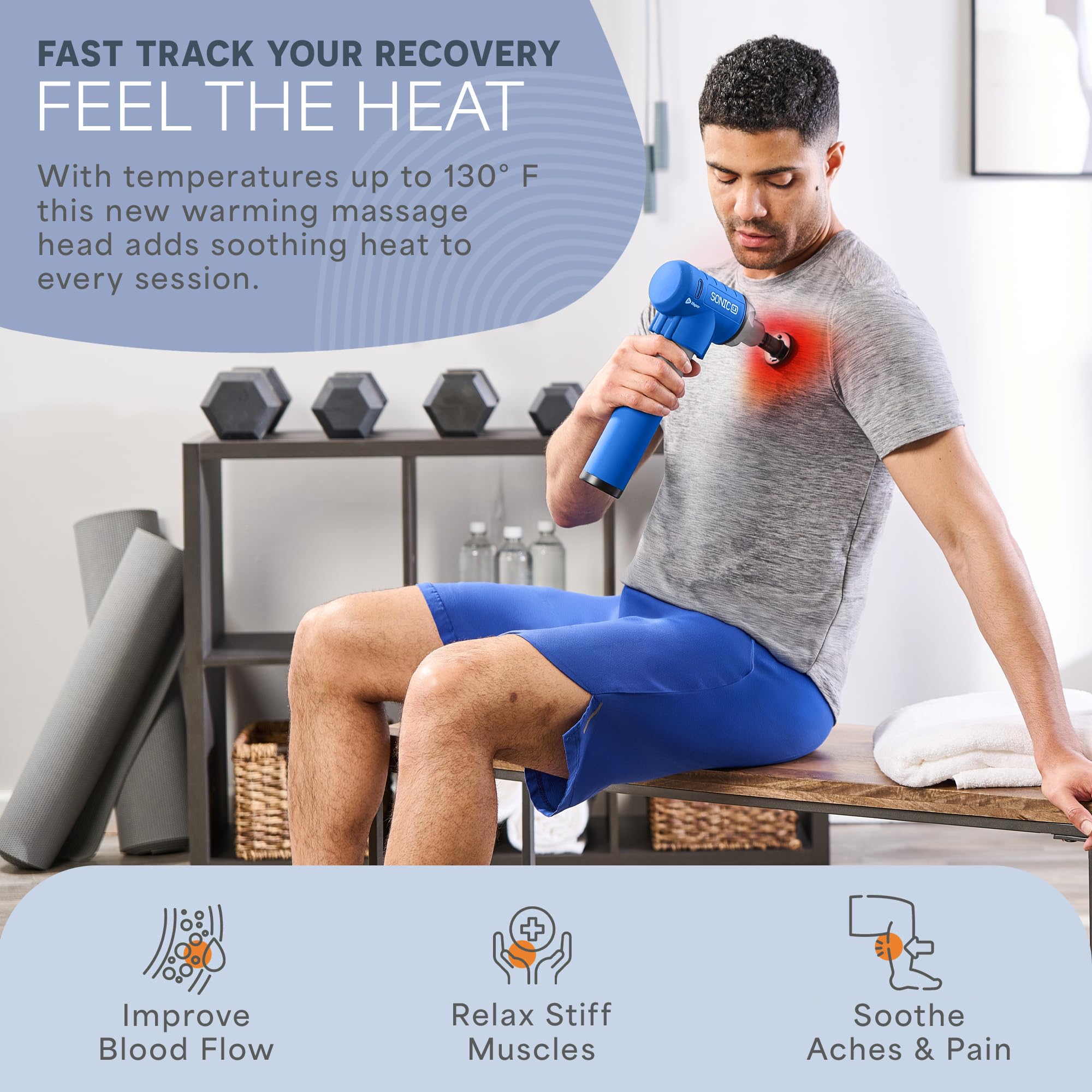 LifePro Sonic LX Heated Massage Gun for Muscle Recovery