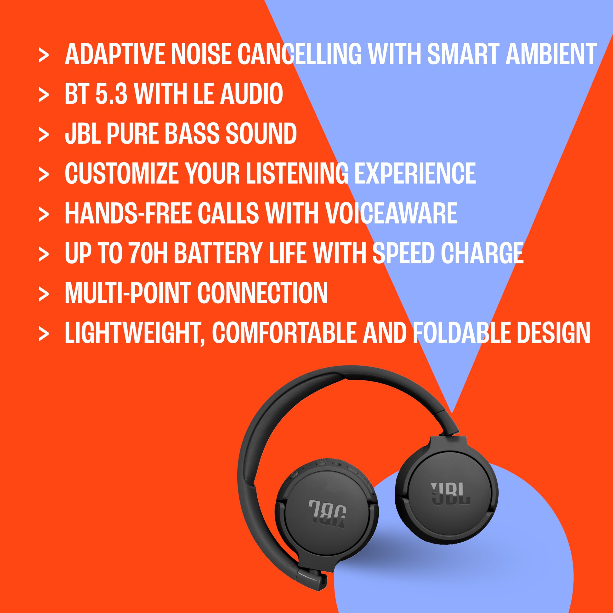 JBL Tune 670NC Wireless Headphones With Noise Cancelling