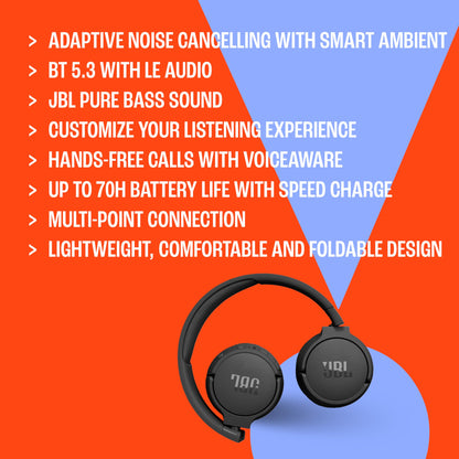 JBL Tune 670NC Wireless Headphones With Noise Cancelling