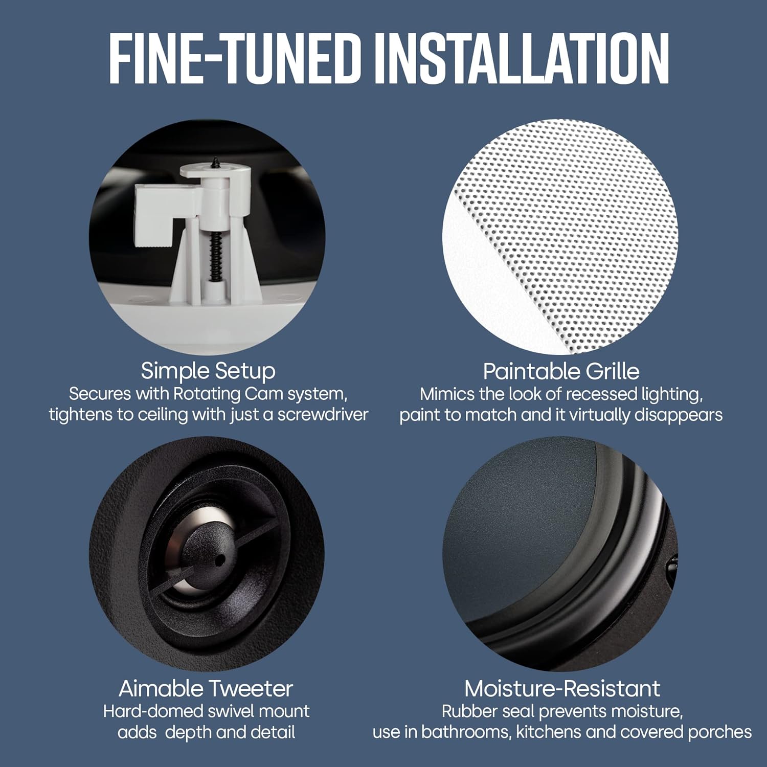 Polk Audio RC80i In Ceiling Speakers with Immersive Sound