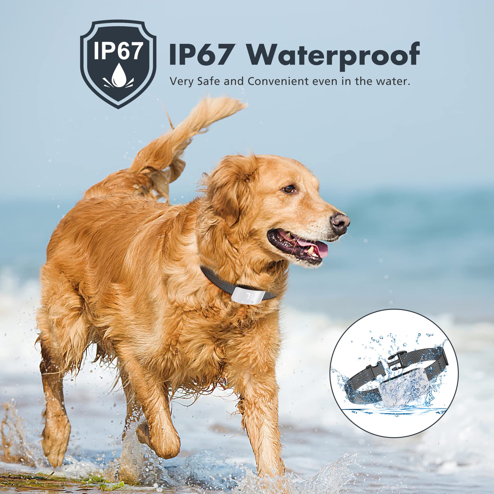 Rechargeable Anti Barking Collar for Dogs with Adjustable Sensitivity