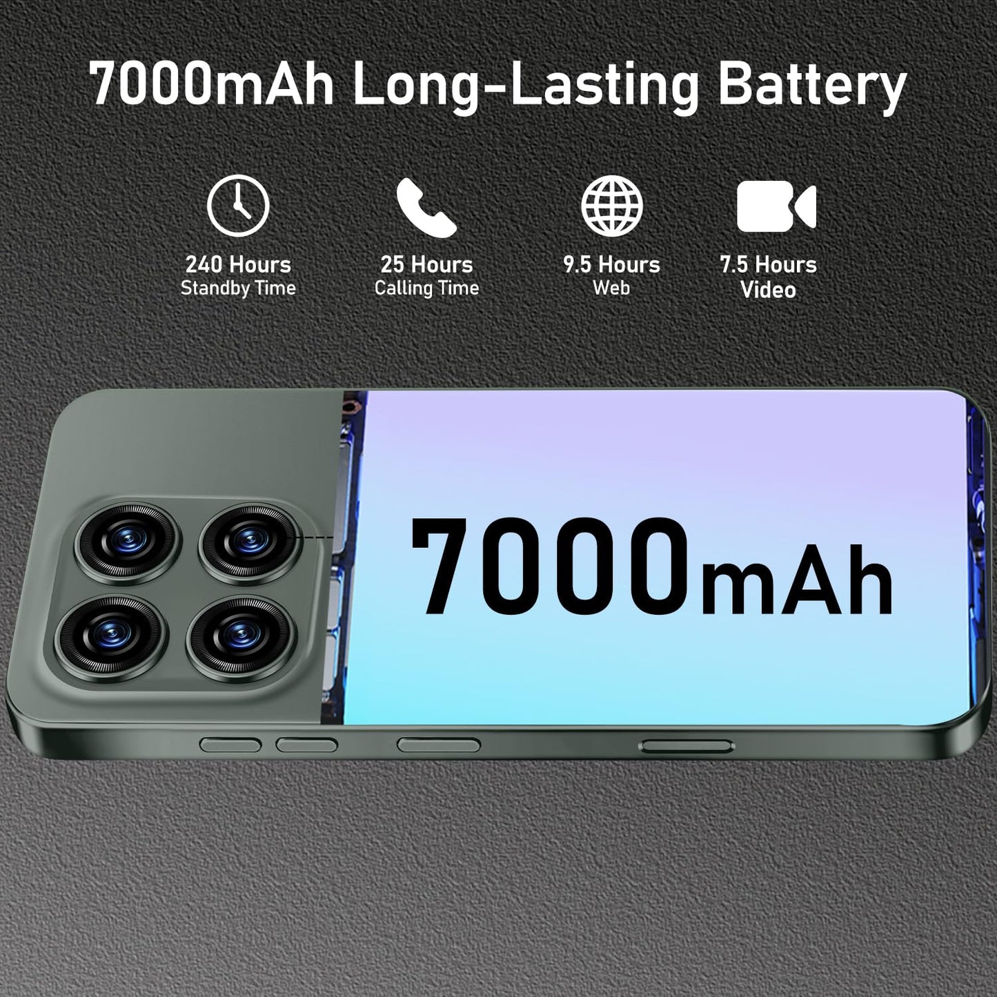 MMY 16PROMA X Unlocked Phone 6.99in HD Android 14 7000mAh 5G 16GB 512GB Deep Blue