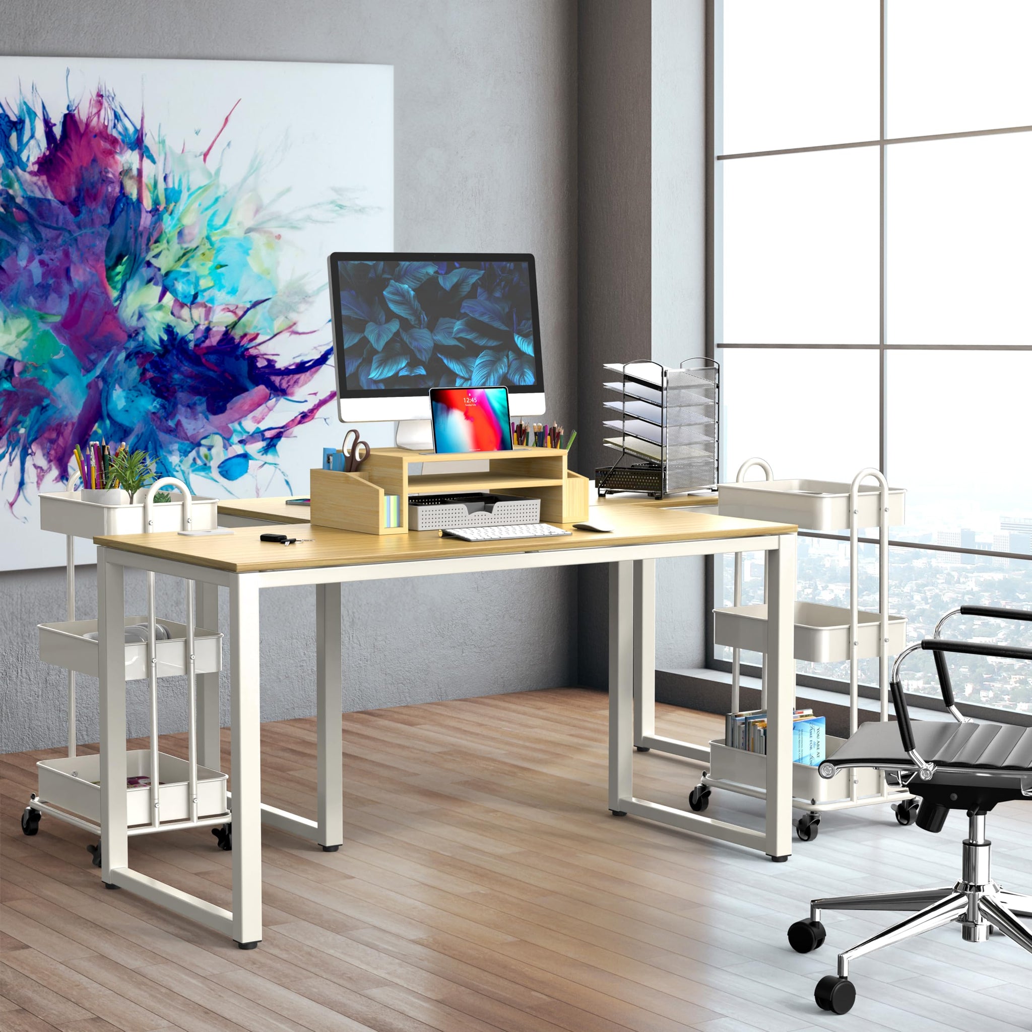 55 Inch Espresso Office Computer Desk for Professionals
