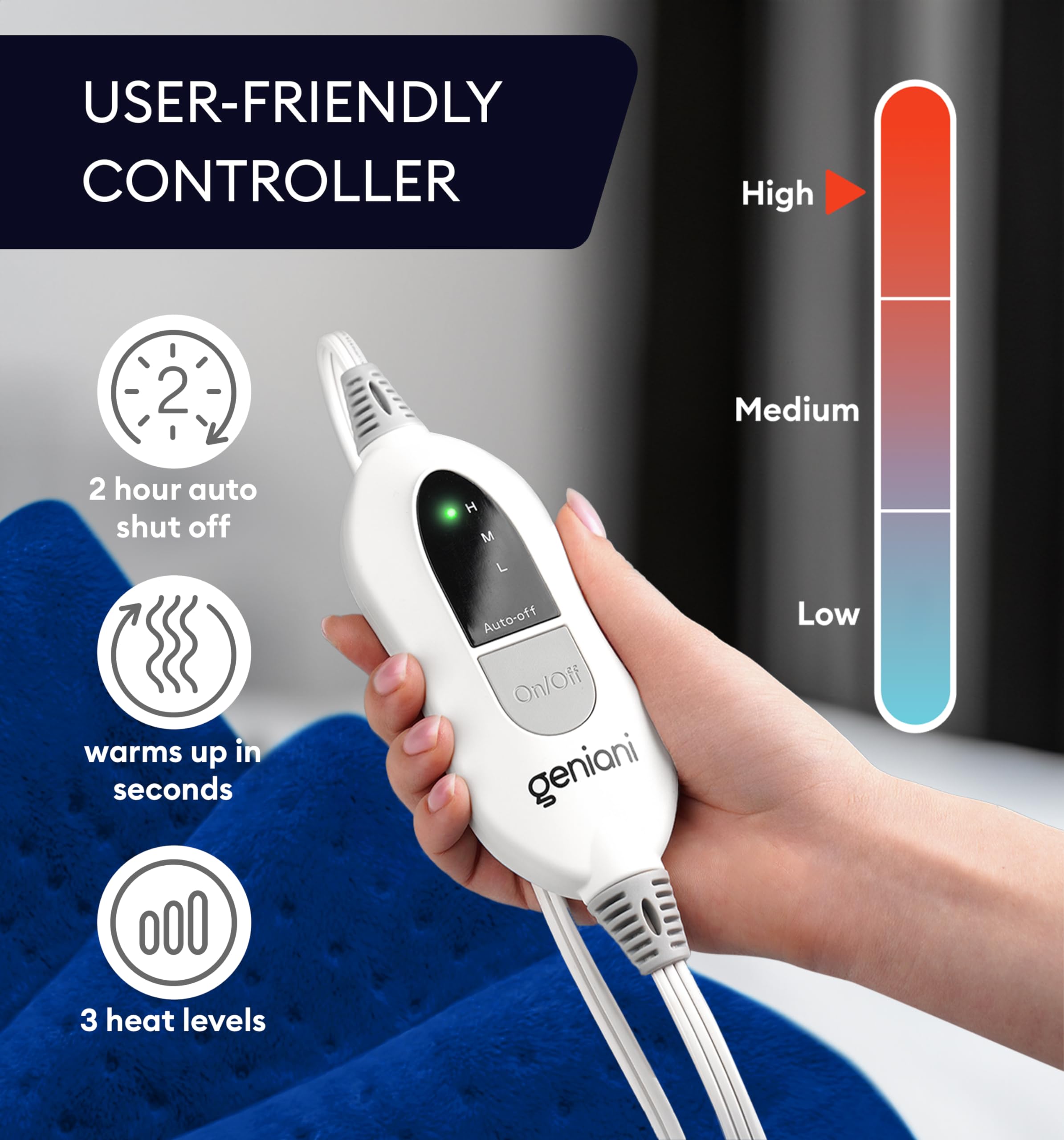 Geniani Large Electric Heating Pad for Pain Relief