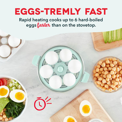 Dash Rapid Egg Cooker 6 Egg Capacity Auto Shut Off Aqua