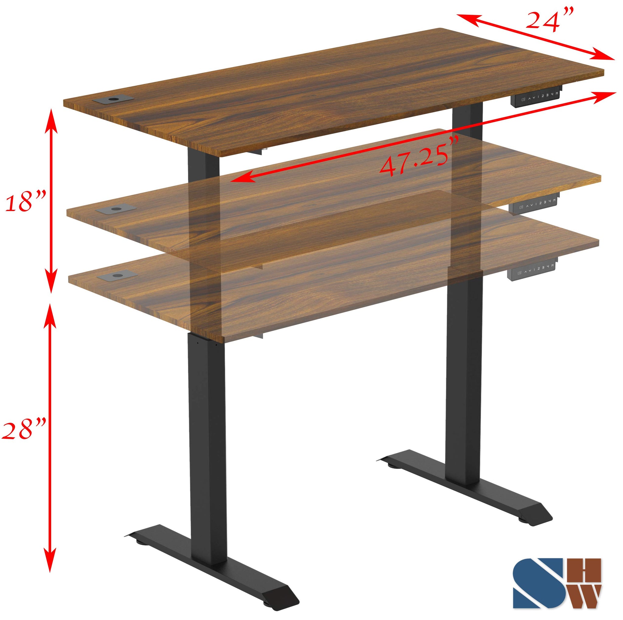 Height Adjustable Standing Desk with Memory Preset Feature