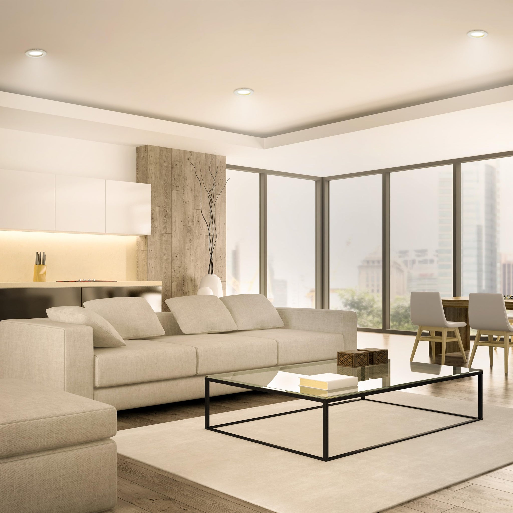 Energy Efficient LED Downlight Retrofit Kit with Adjustable Trim