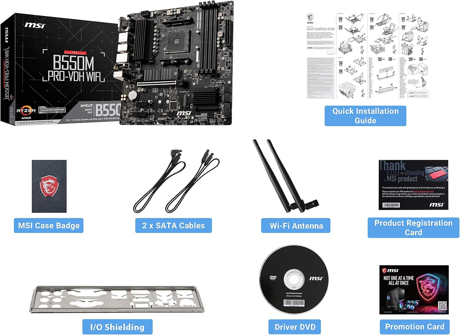 MSI B550M PRO-VDH WiFi Motherboard for AMD Ryzen Performance