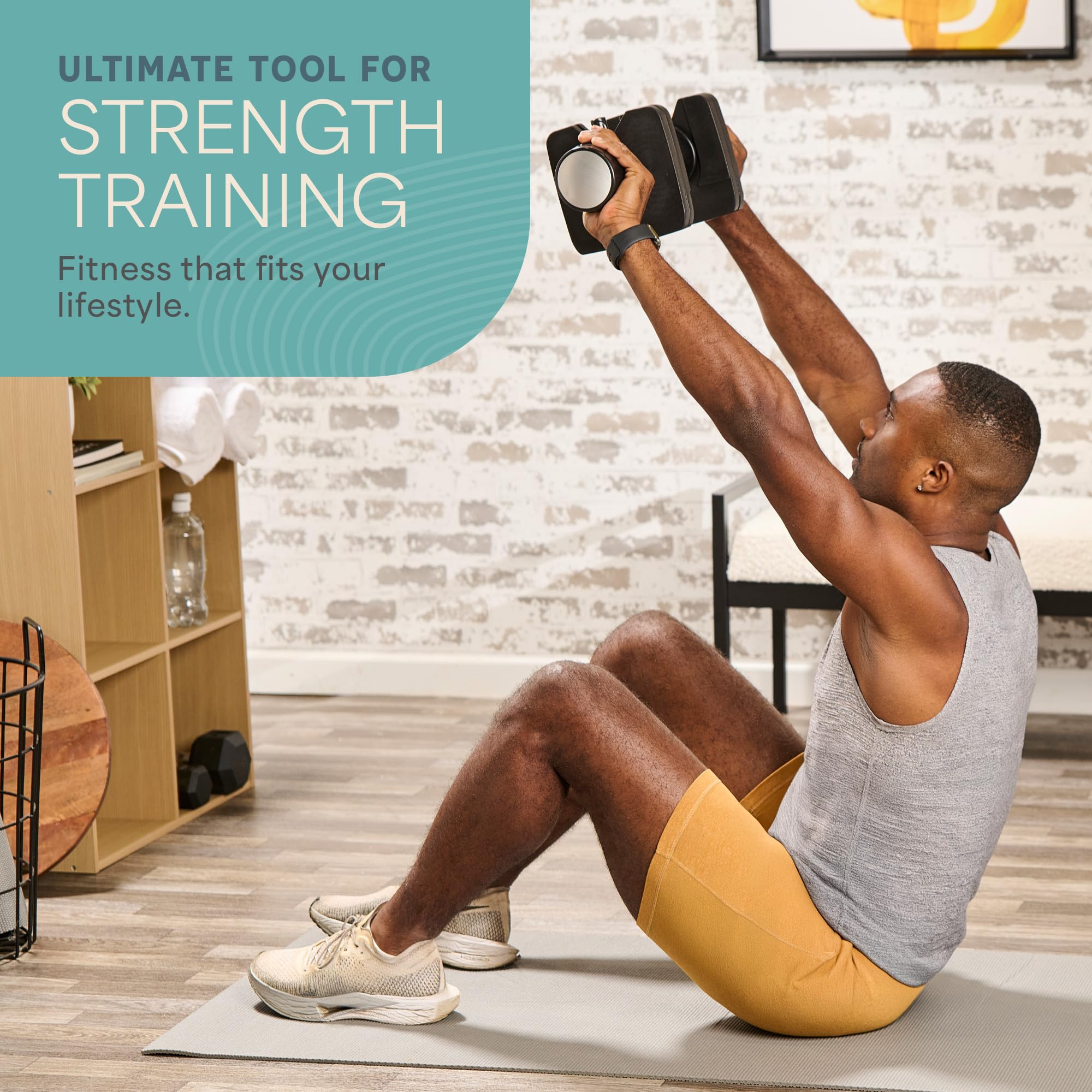 Adjustable Dumbbells Set with Rack for Home Gym