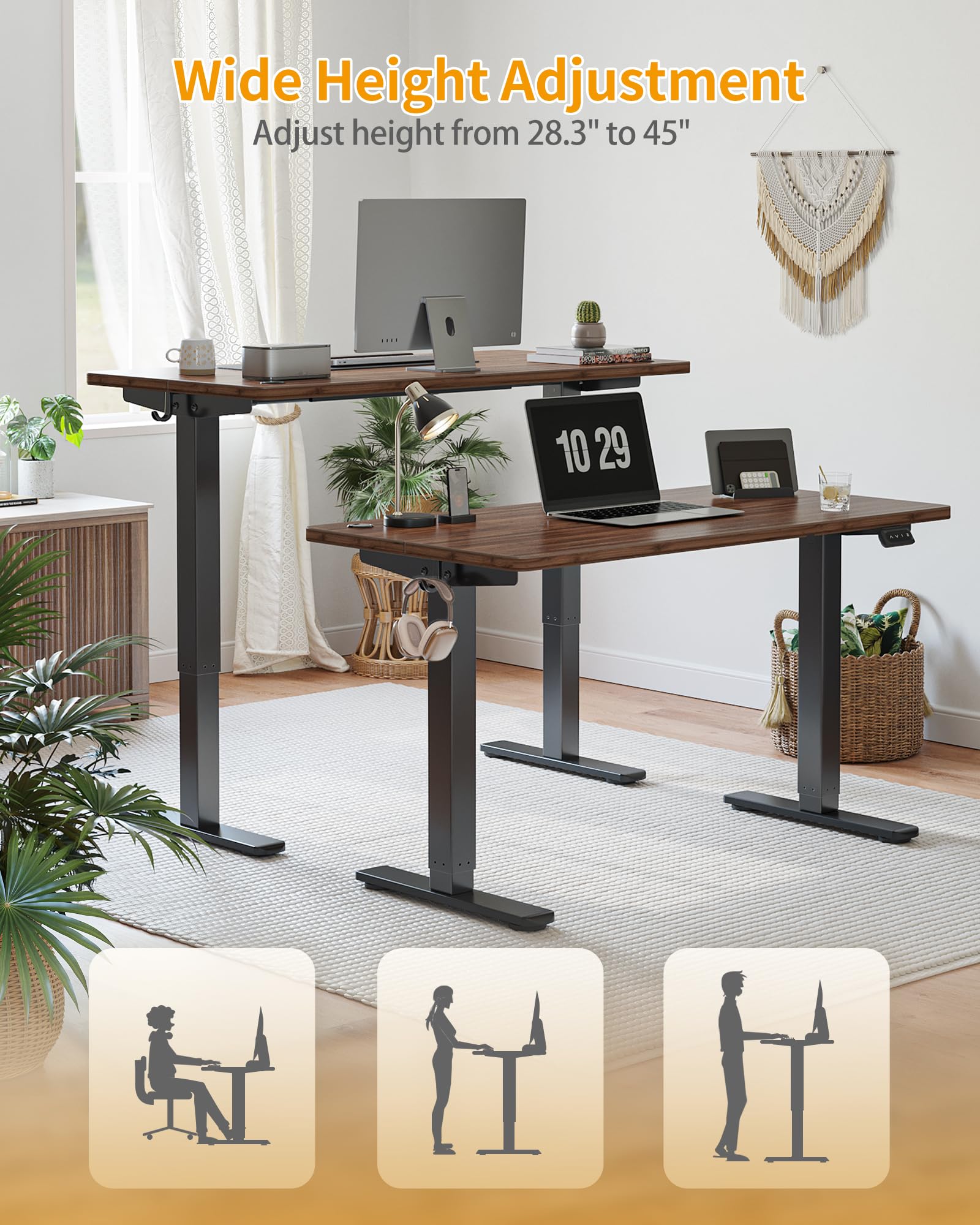 CubiCubi Adjustable Electric Standing Desk for Comfort