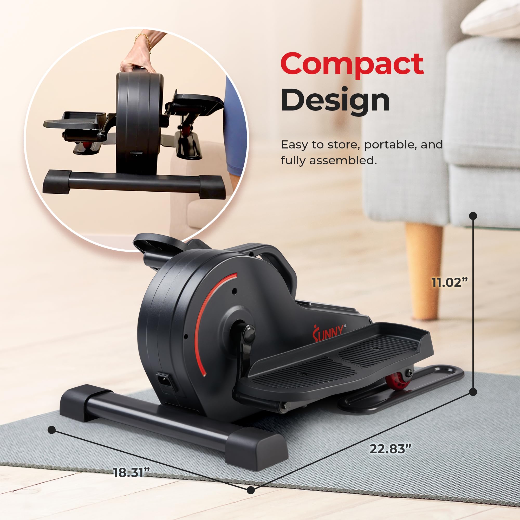 Portable Under Desk Elliptical Exerciser for Seniors
