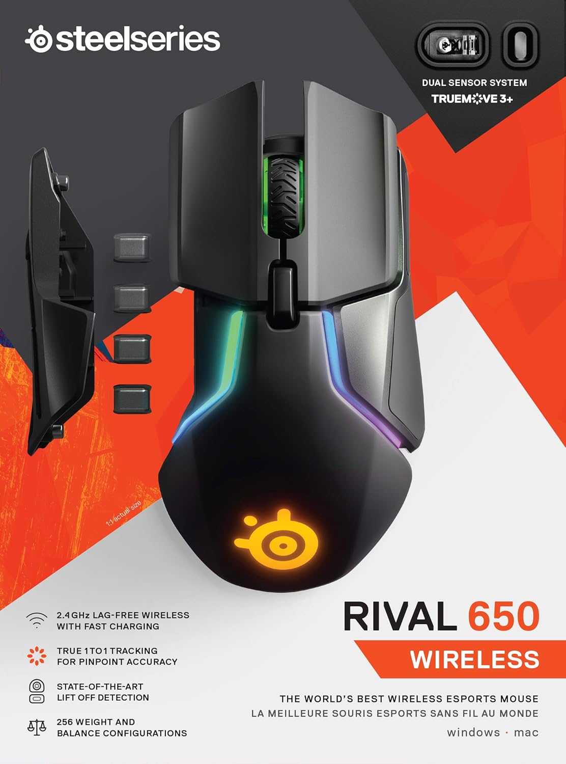 SteelSeries Rival 650 Wireless Gaming Mouse with Rapid Charging
