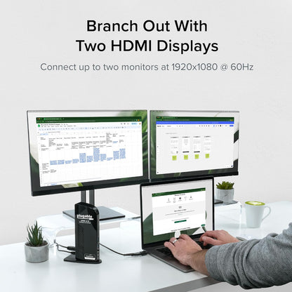 Plugable Universal Laptop Docking Station Dual HDMI USB C