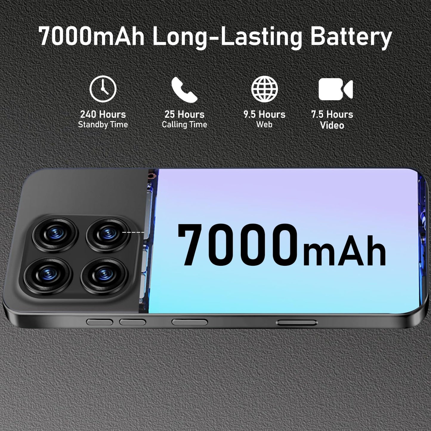 MMY 16PROMA X Unlocked Phone 6.99in HD Android 14 7000mAh 5G 16GB 512GB Deep Blue