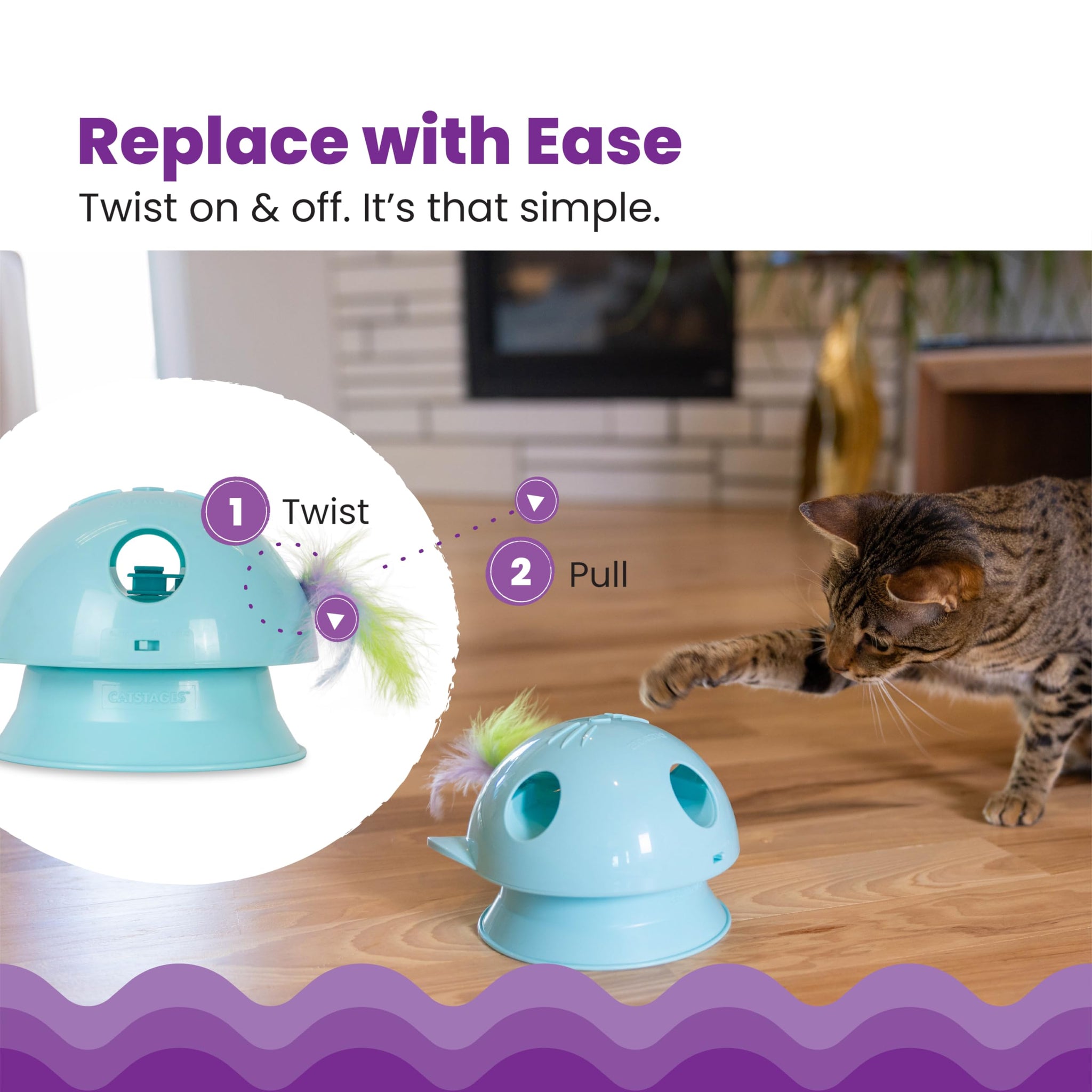Interactive Flutter Dome Cat Toy for Indoor Play
