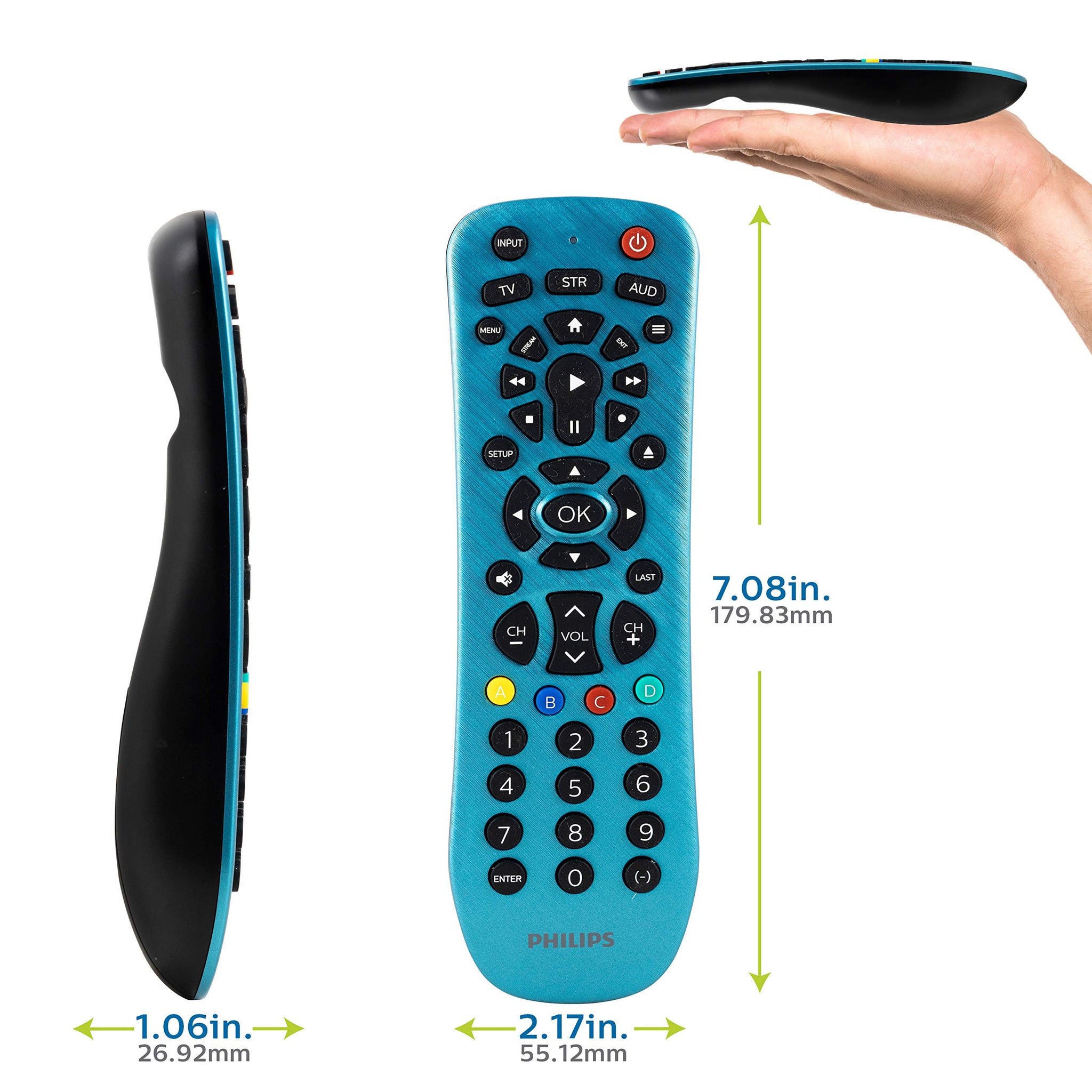 Philips 3 Device Universal Remote with Stylish Blue Finish
