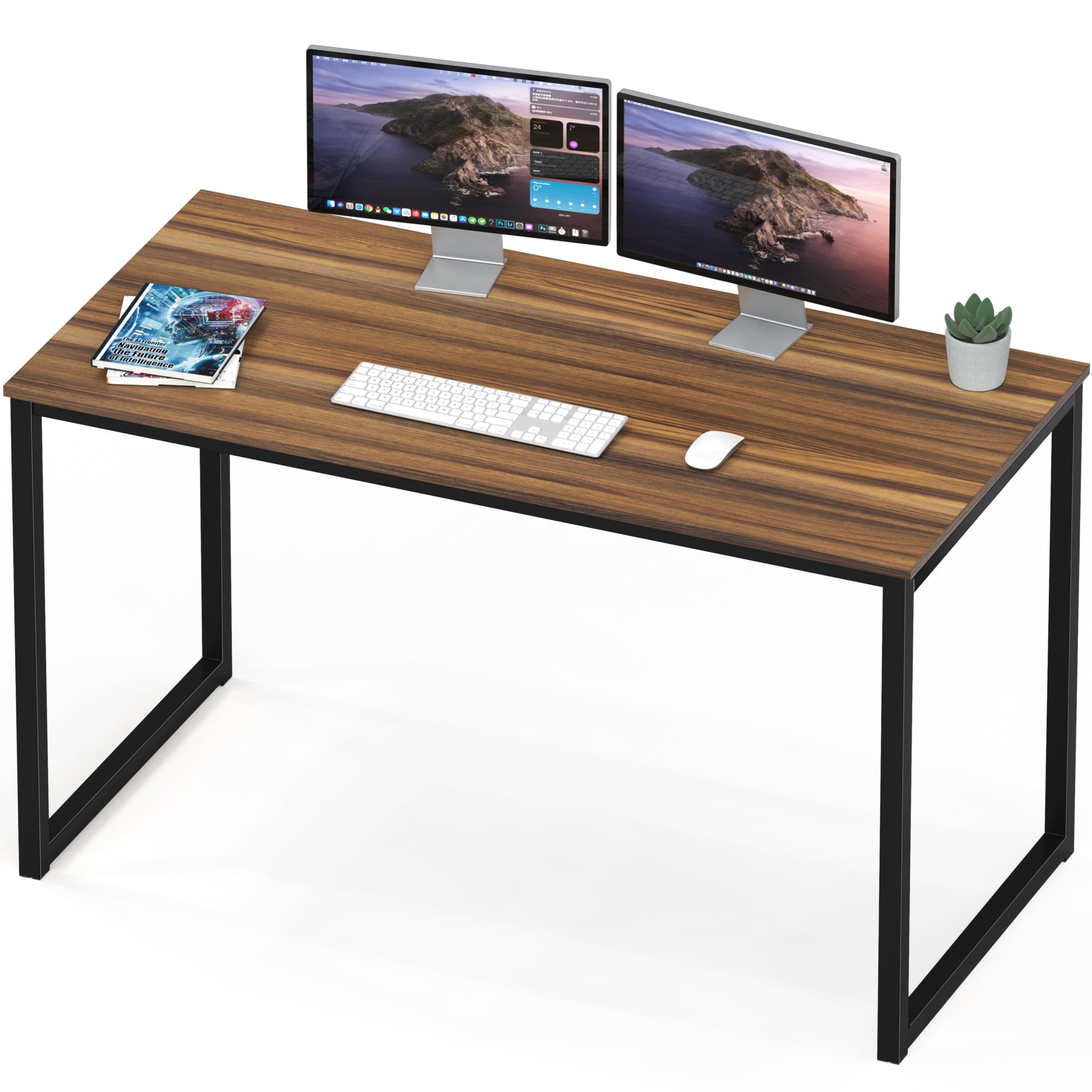 SHW 48 Inch Black Home Office Computer Desk