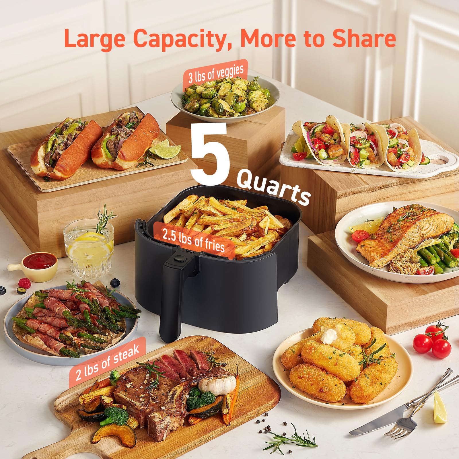 COSORI 5QT Air Fryer with Fast Cooking Technology