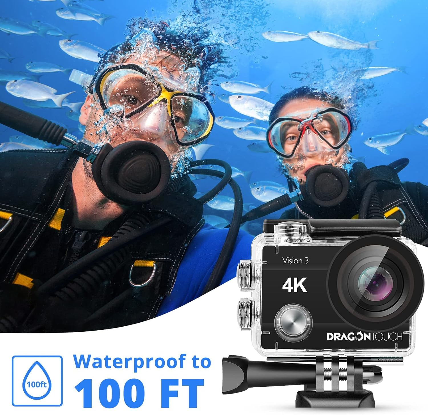 Dragon Touch 4K Action Camera With 170 Degree View