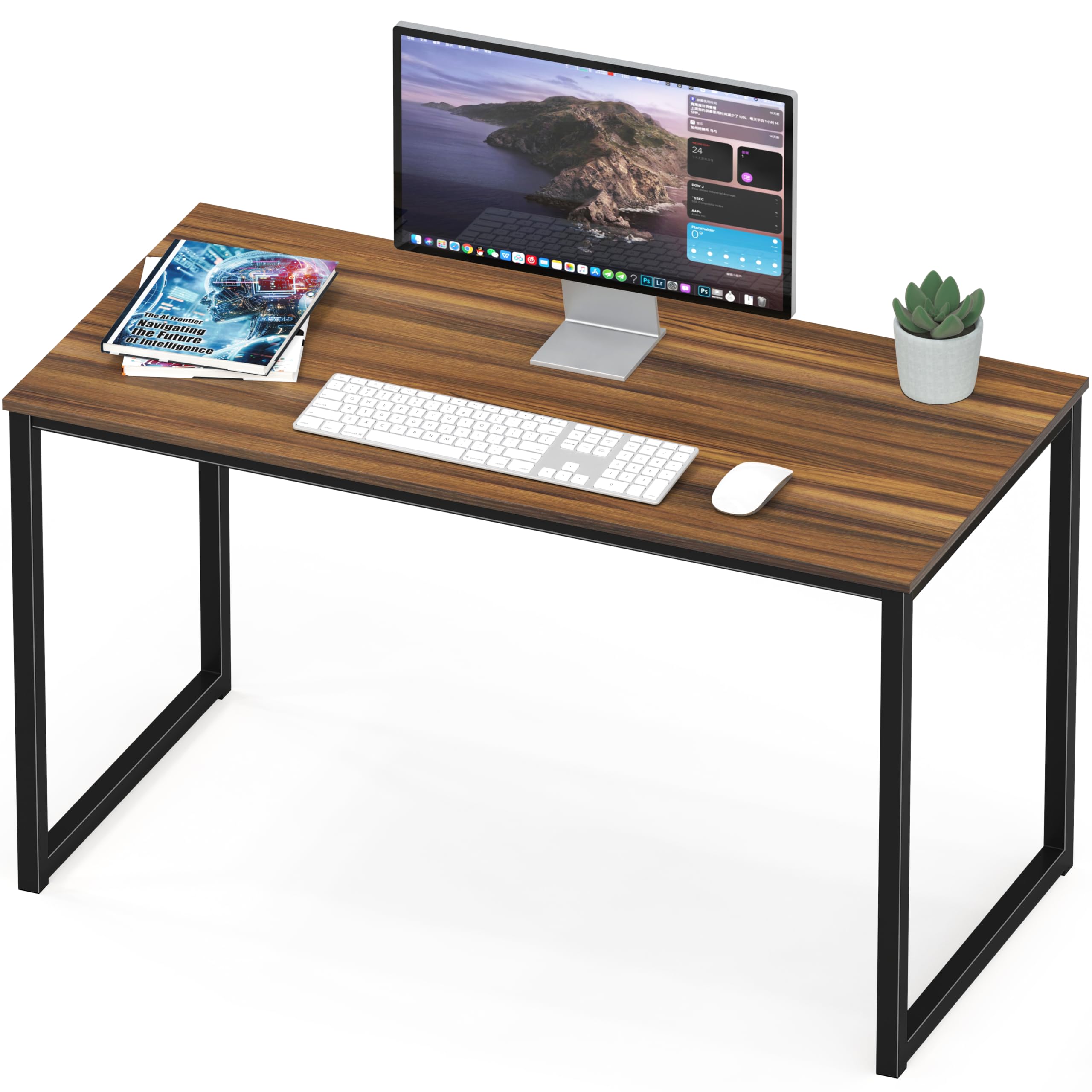 SHW 48 Inch Black Home Office Computer Desk
