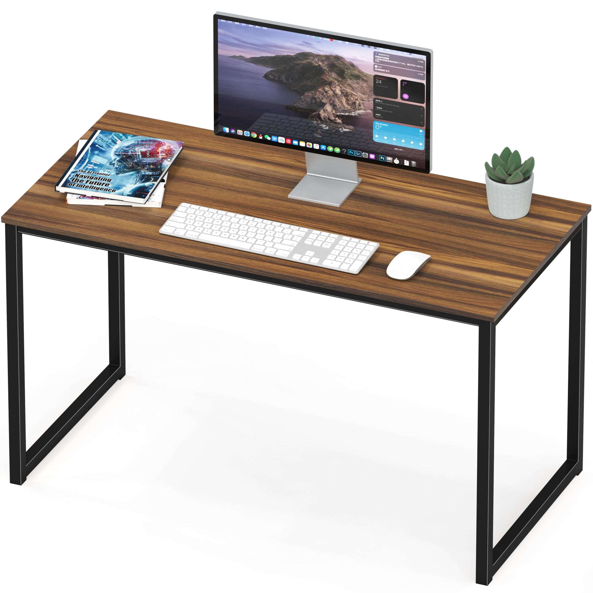 SHW 48 Inch Black Home Office Computer Desk