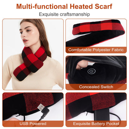 Heated Scarf for Women and Men Neck Warmer with Power Bank
