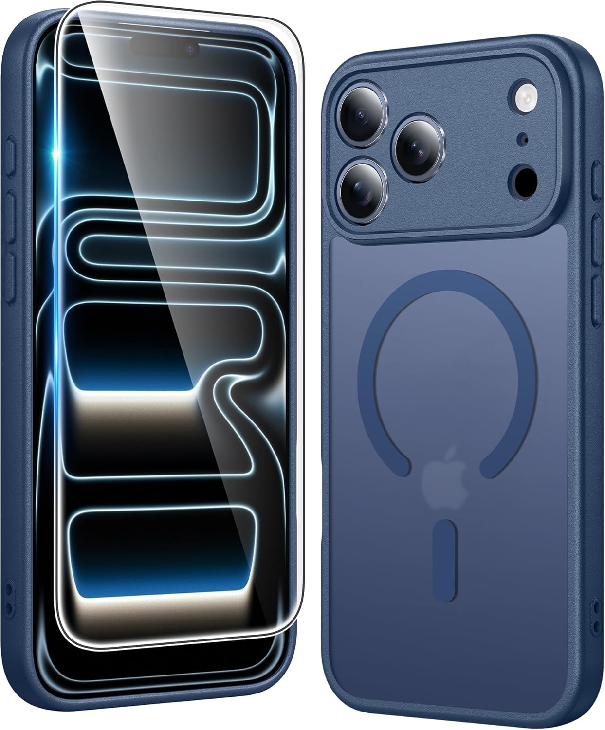 FNTCASE IPhone 16 Case Clear Magnetic MagSafe Screen Protector Drop Proof Rugged