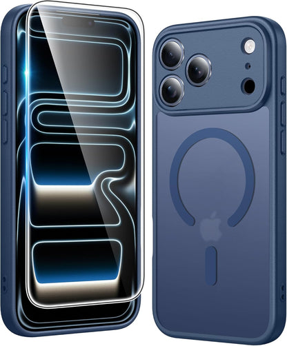 FNTCASE IPhone 16 Case Clear Magnetic MagSafe Screen Protector Drop Proof Rugged