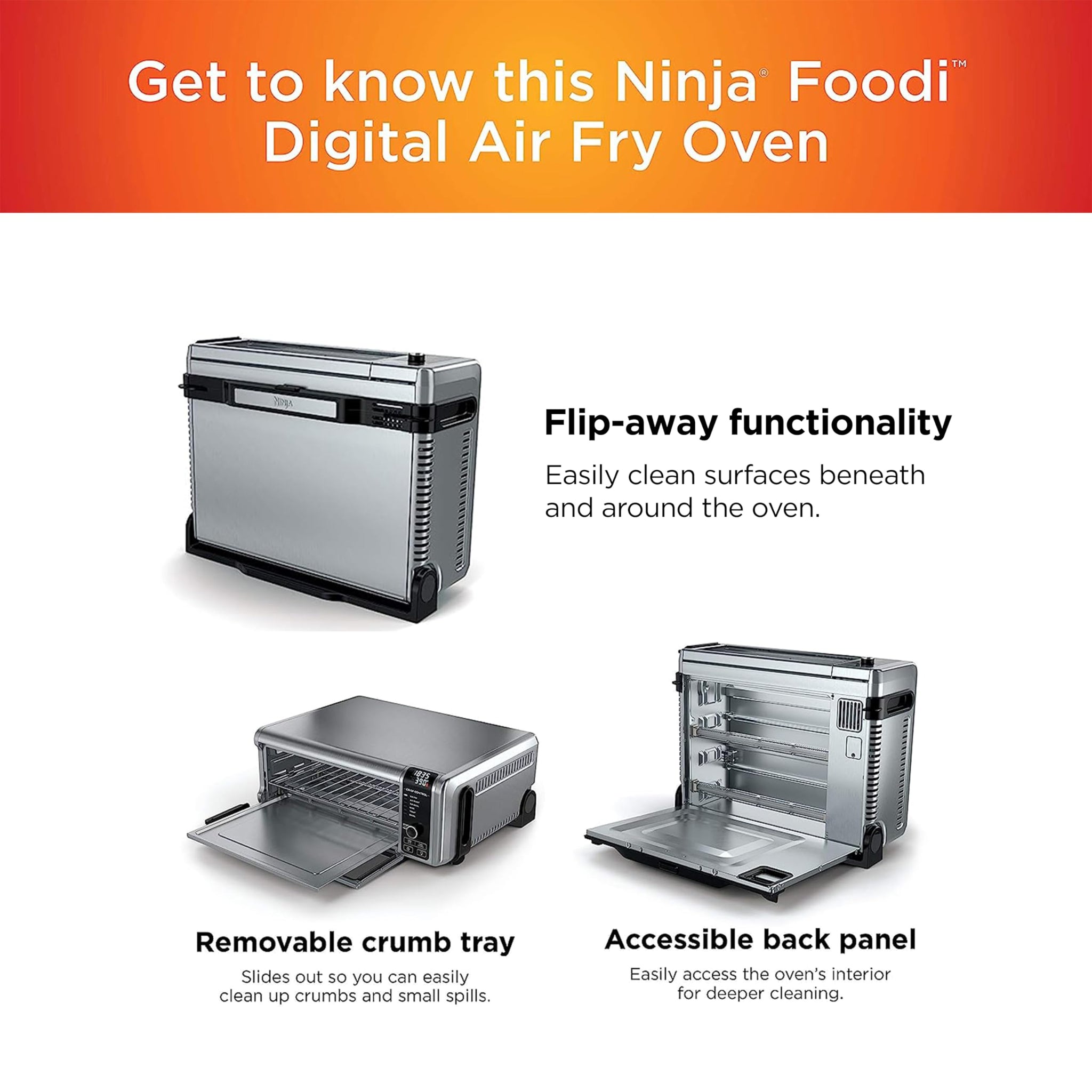 Ninja Flip Toaster Oven and Air Fryer Space Saving Design