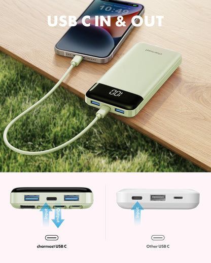 Charmast Slim 10000mAh Power Bank With Built In Cables