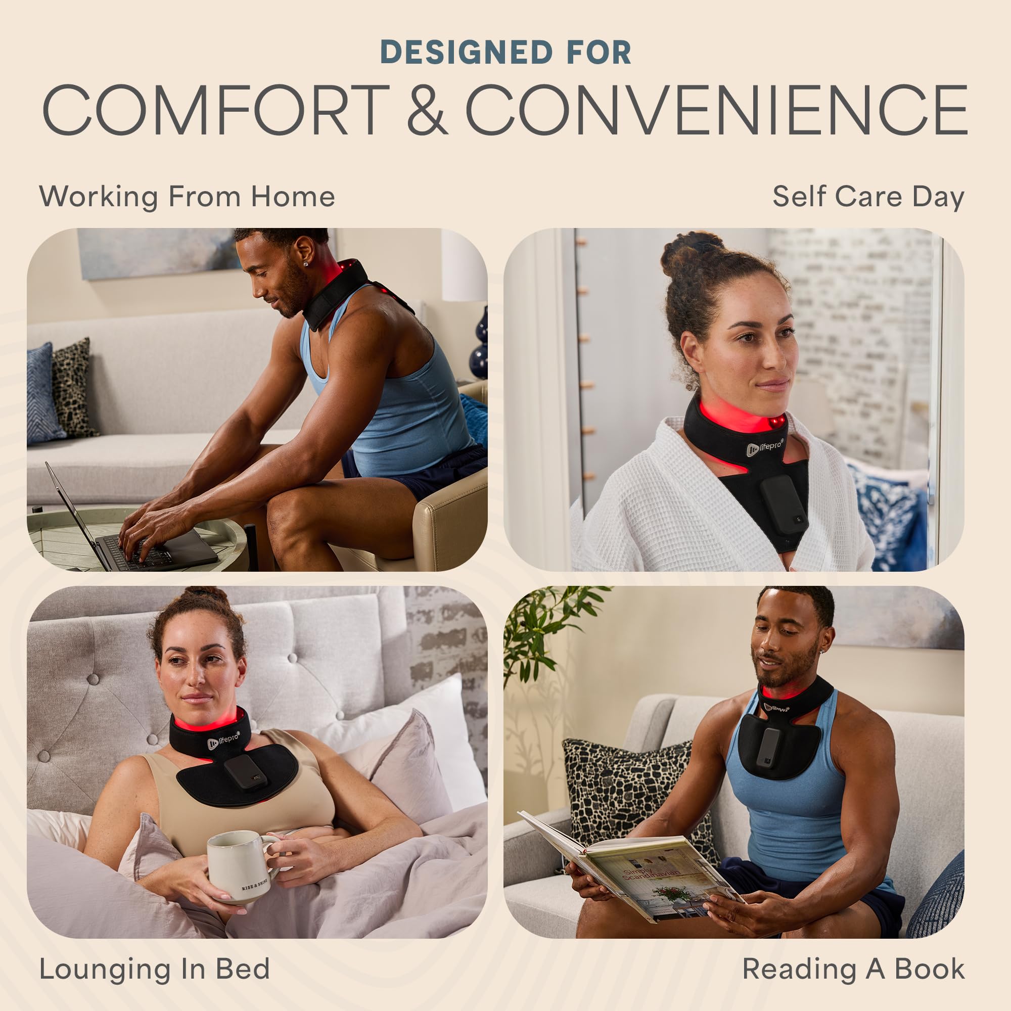 Compact Rechargeable Red Light Therapy Neck Device