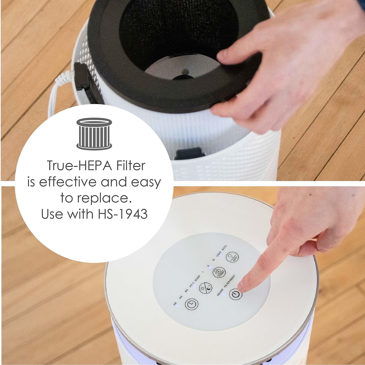 Crane HEPA Air Purifier with UV Lamp for Clean Air