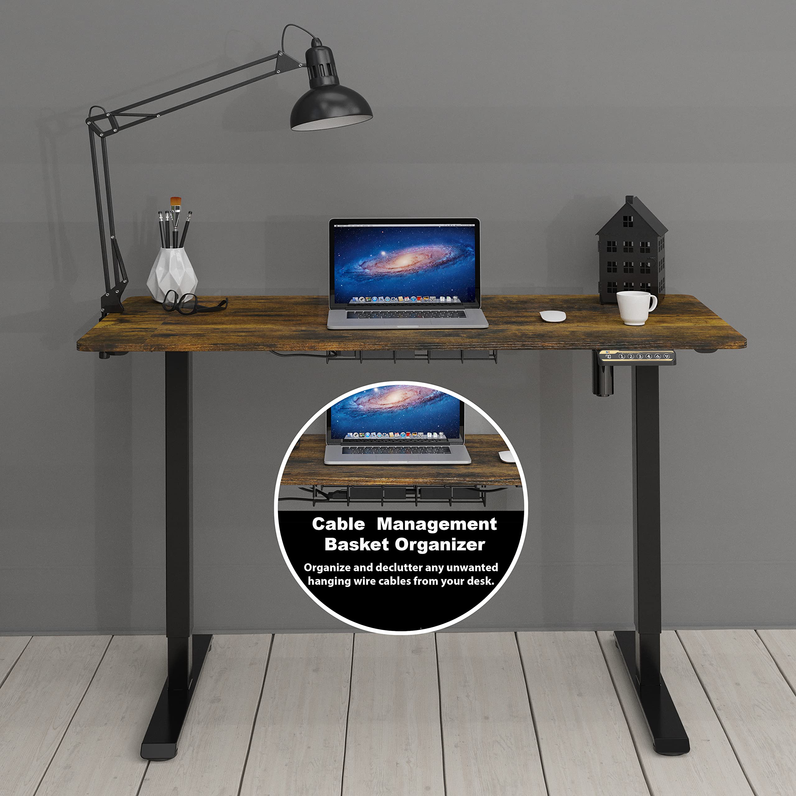 Electric Height Adjustable Desk with Cable Management
