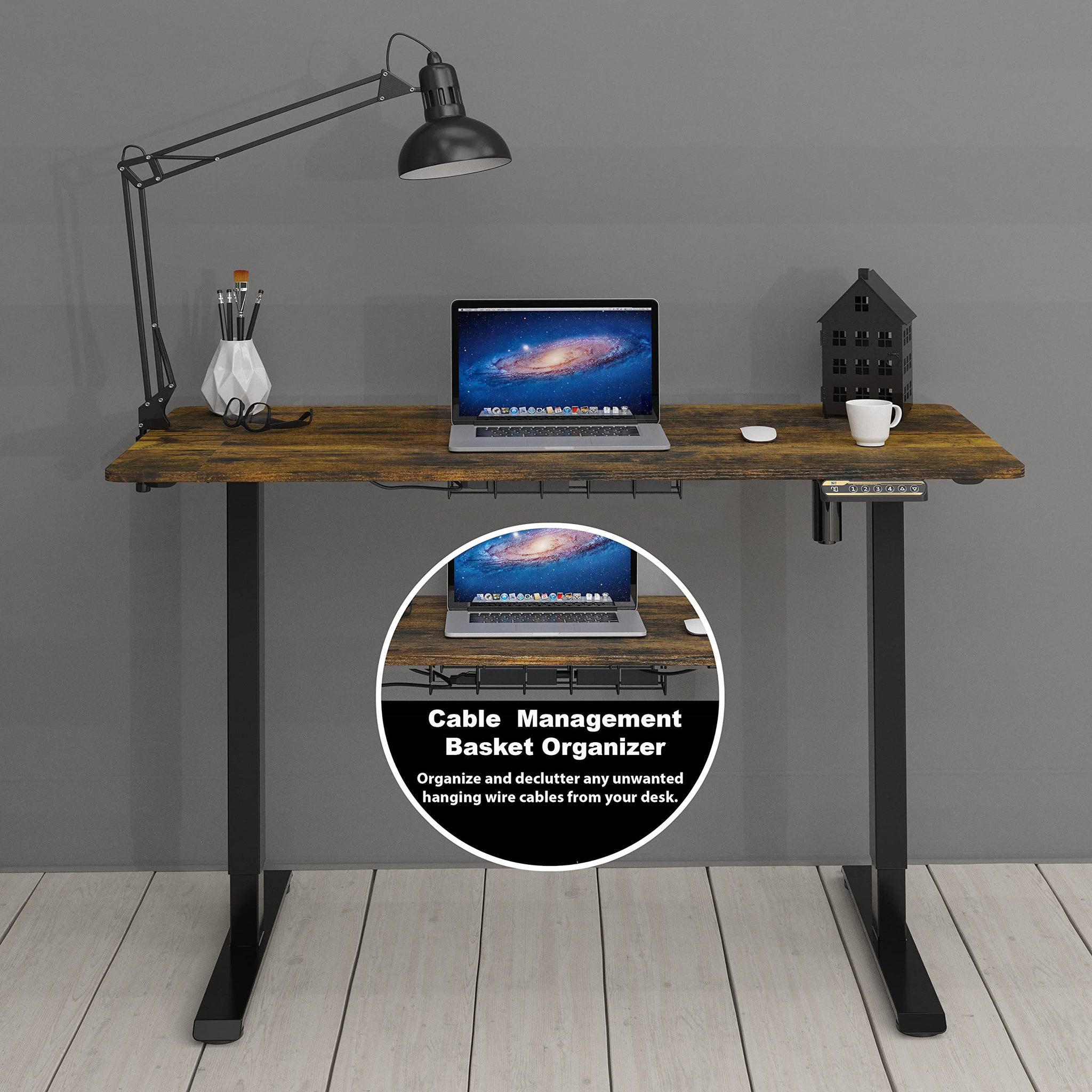 Electric Height Adjustable Desk with Cable Management