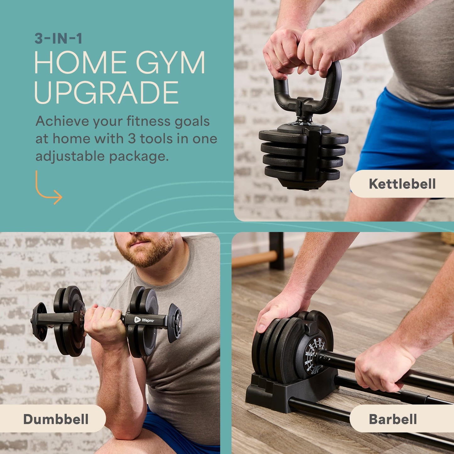 Adjustable Dumbbells Set with Rack for Home Gym