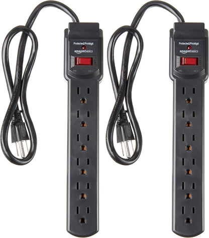 Amazon Basics Two Pack Surge Protector Power Strip 200J
