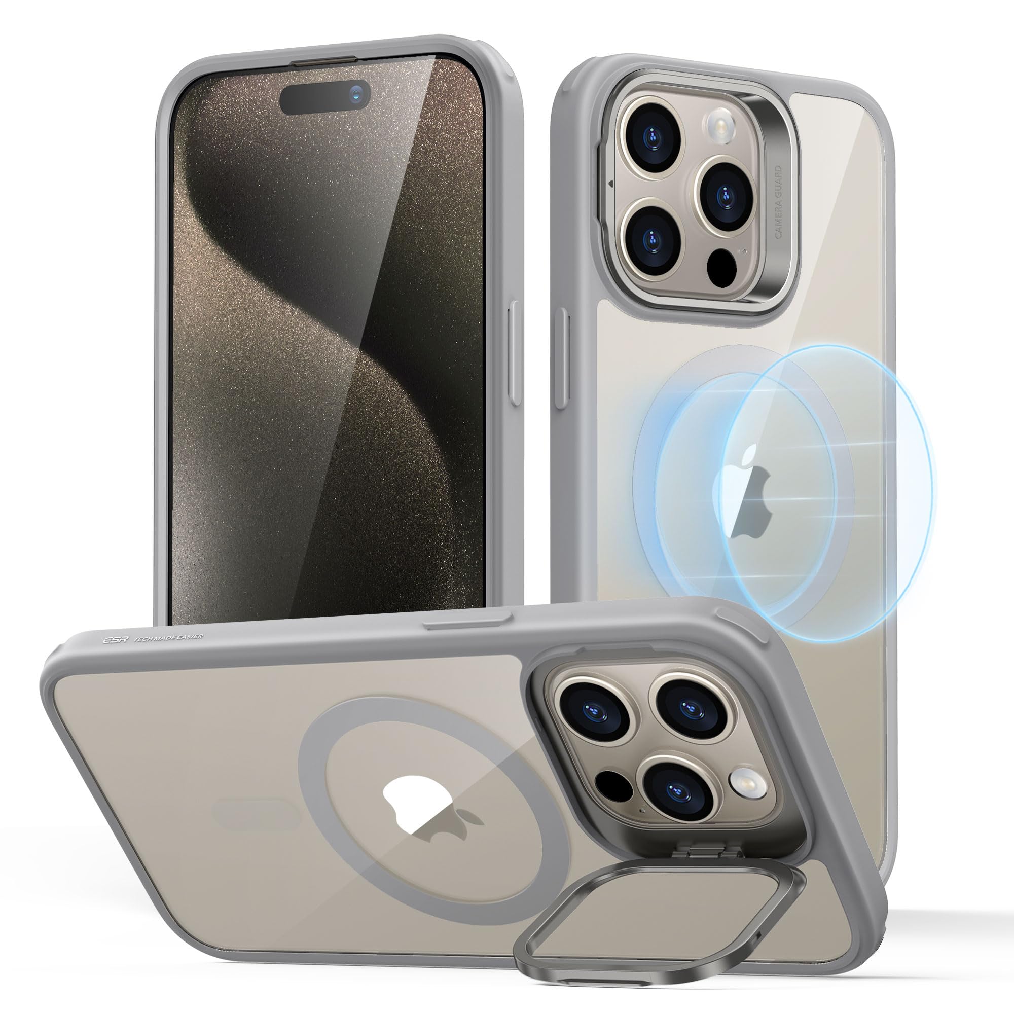 Military-Grade iPhone 16 Pro Max Case with Built-in Stand