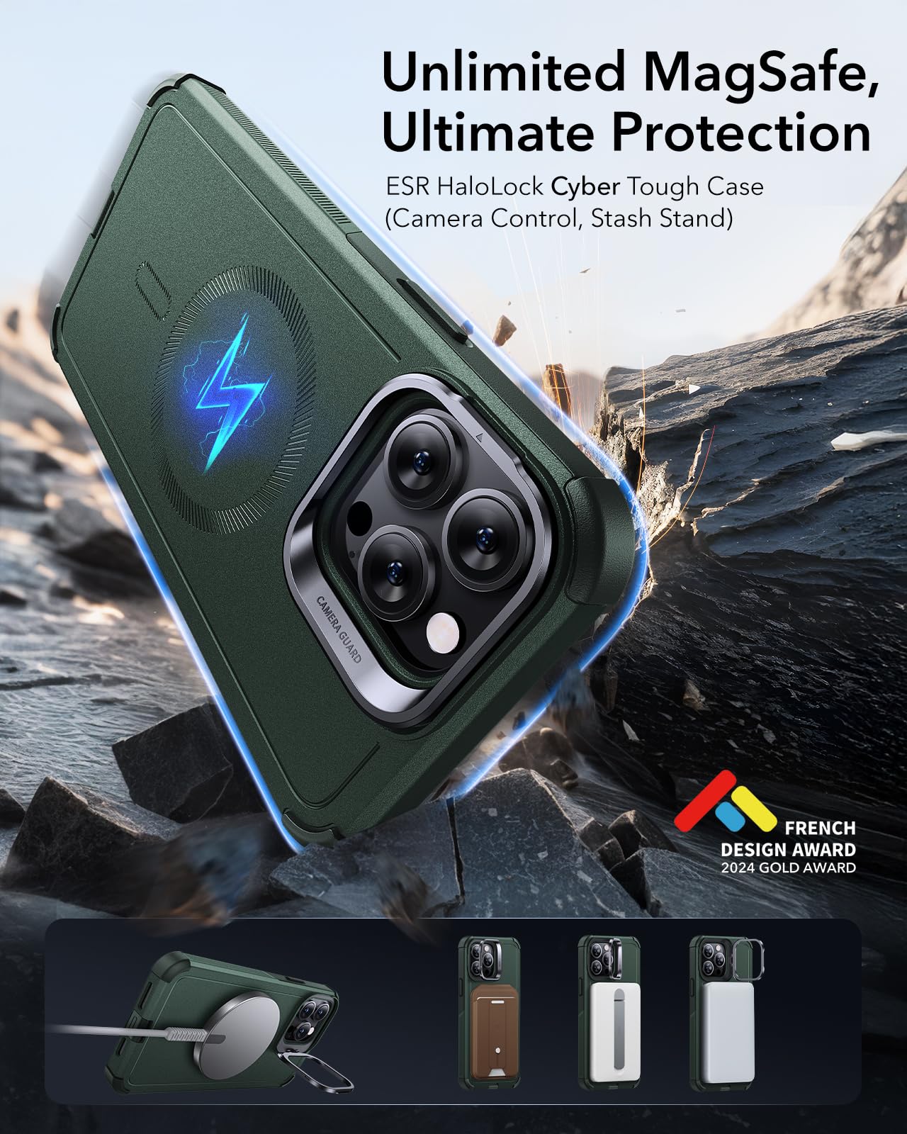 ESR iPhone 16 Pro Case with Military-Grade Protection