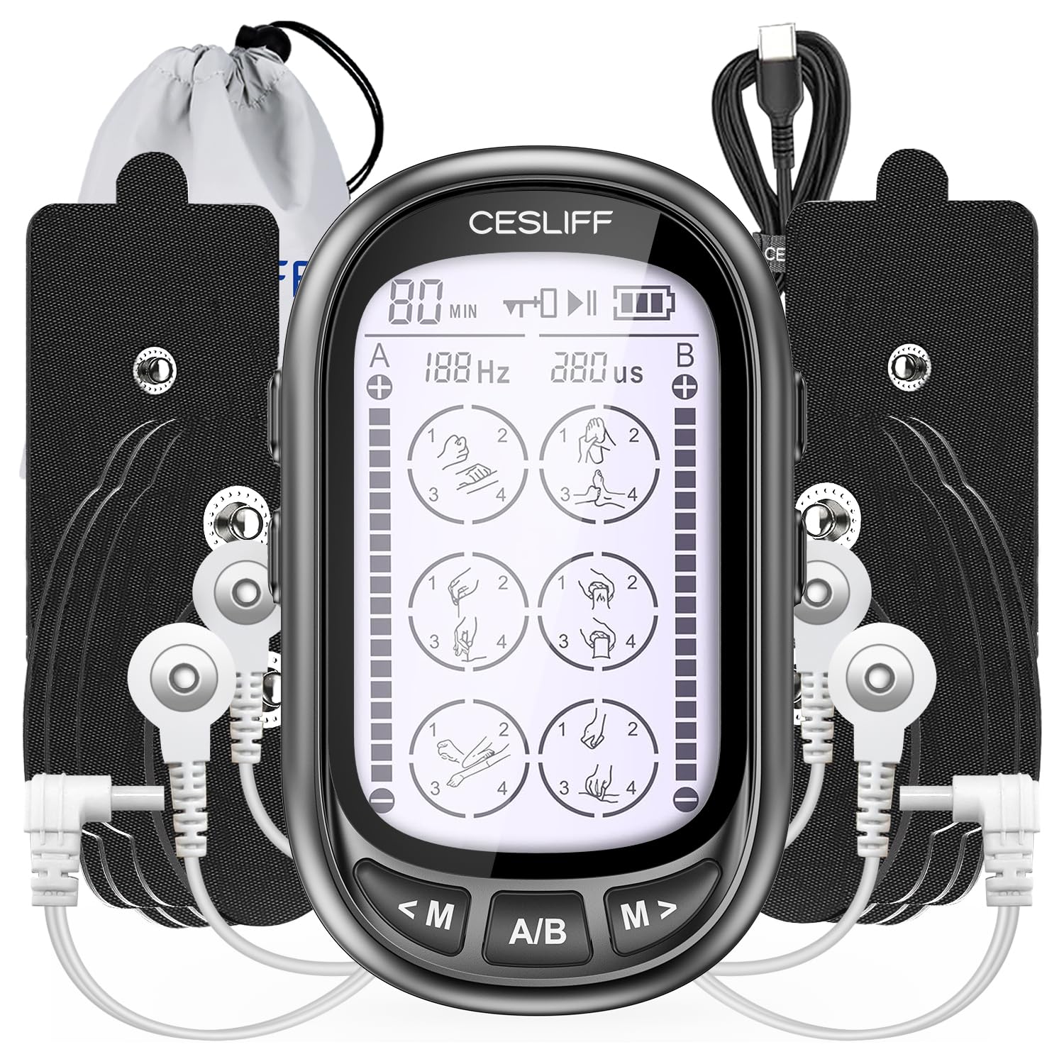 Dual Channel TENS EMS Unit for Pain Relief