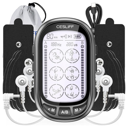 Dual Channel TENS EMS Unit for Pain Relief