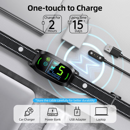 Rechargeable Dog Bark Collar with Adjustable Sensitivity Levels
