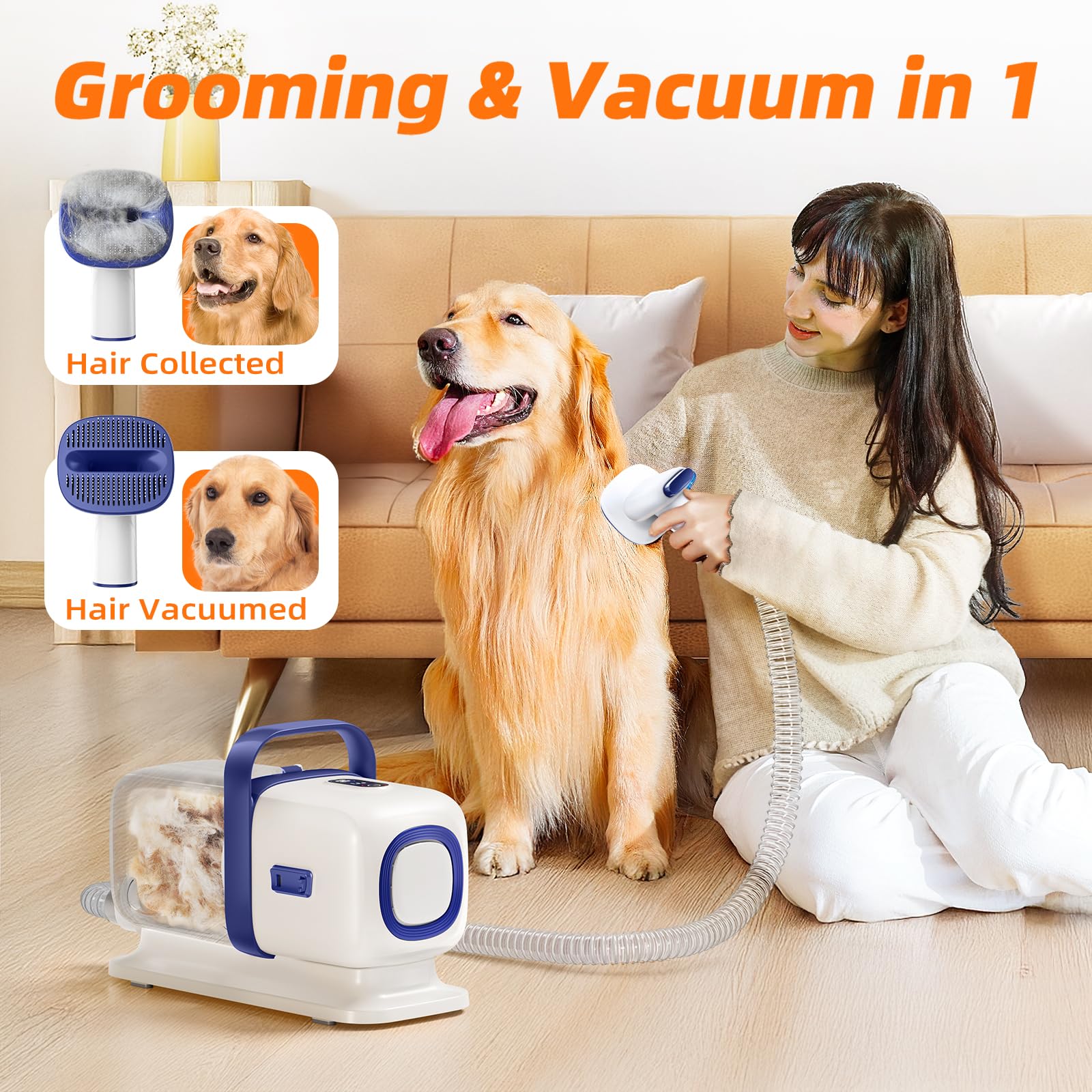 Dog Grooming Kit With Vacuum For Easy Cleanup