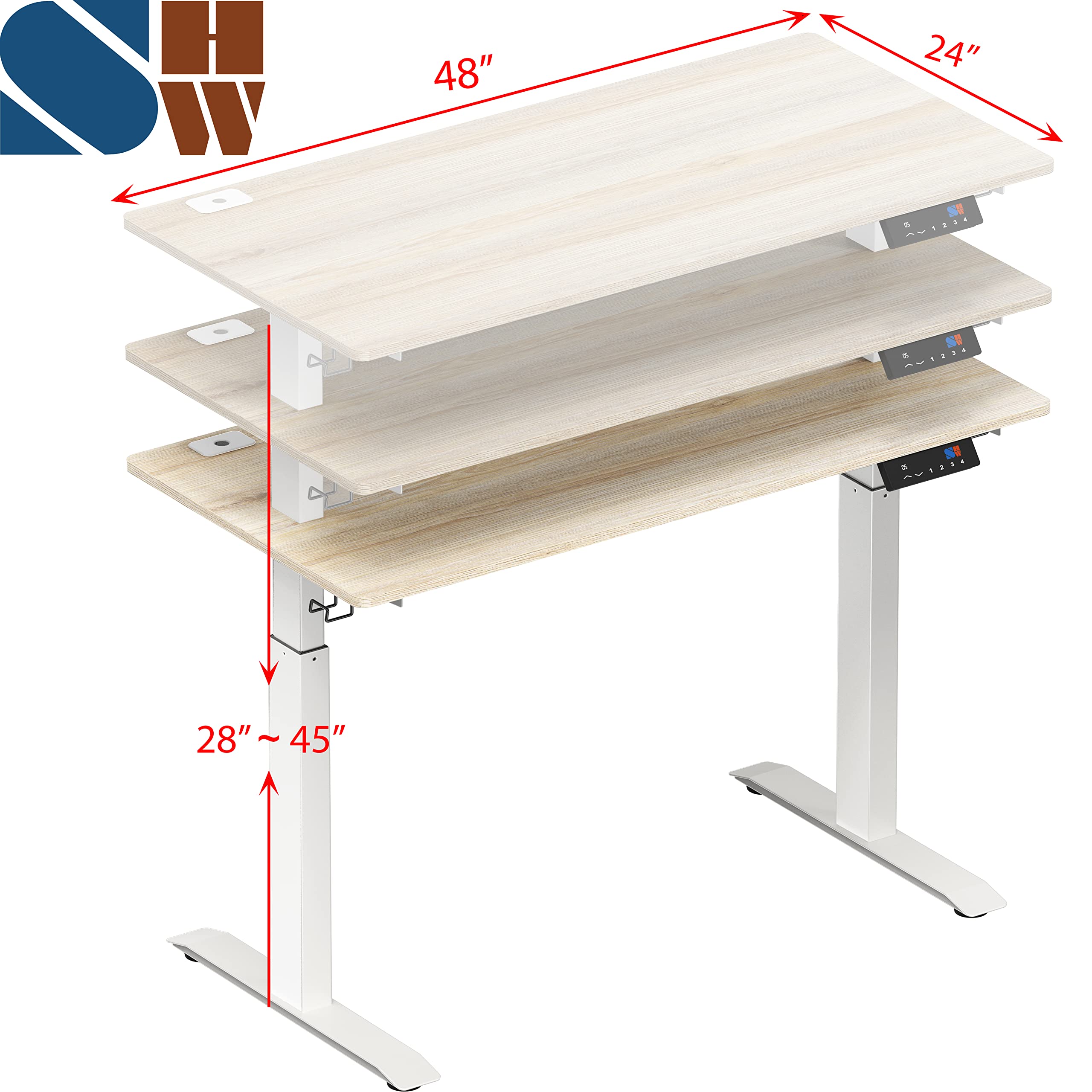 Height Adjustable Standing Desk with Memory Preset Feature
