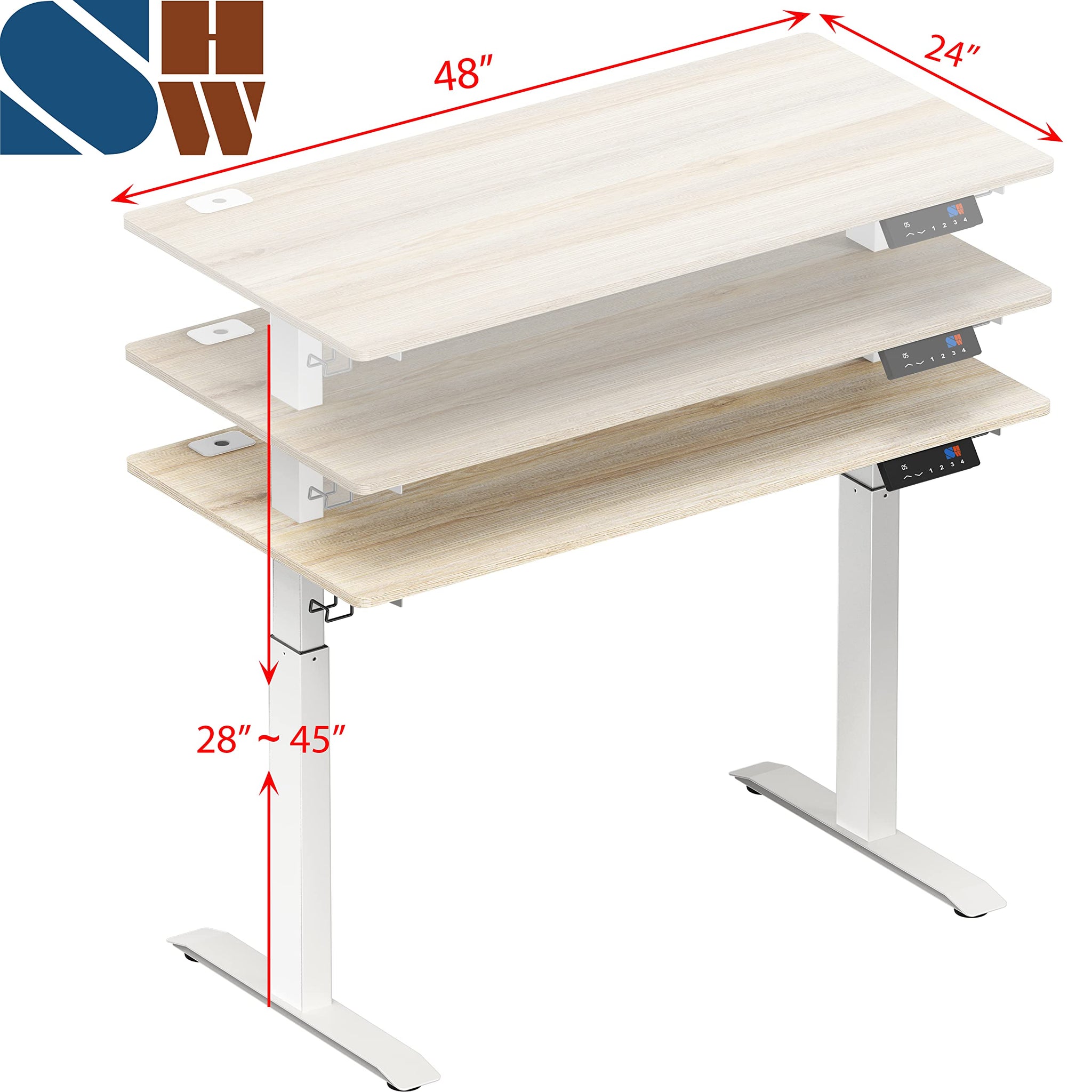Height Adjustable Standing Desk with Memory Preset Feature