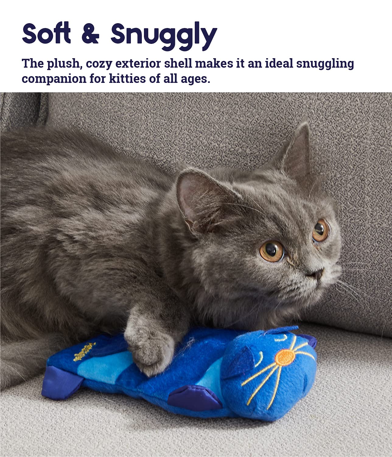 Calming Cat Toy with Purring Sound for Stress Relief