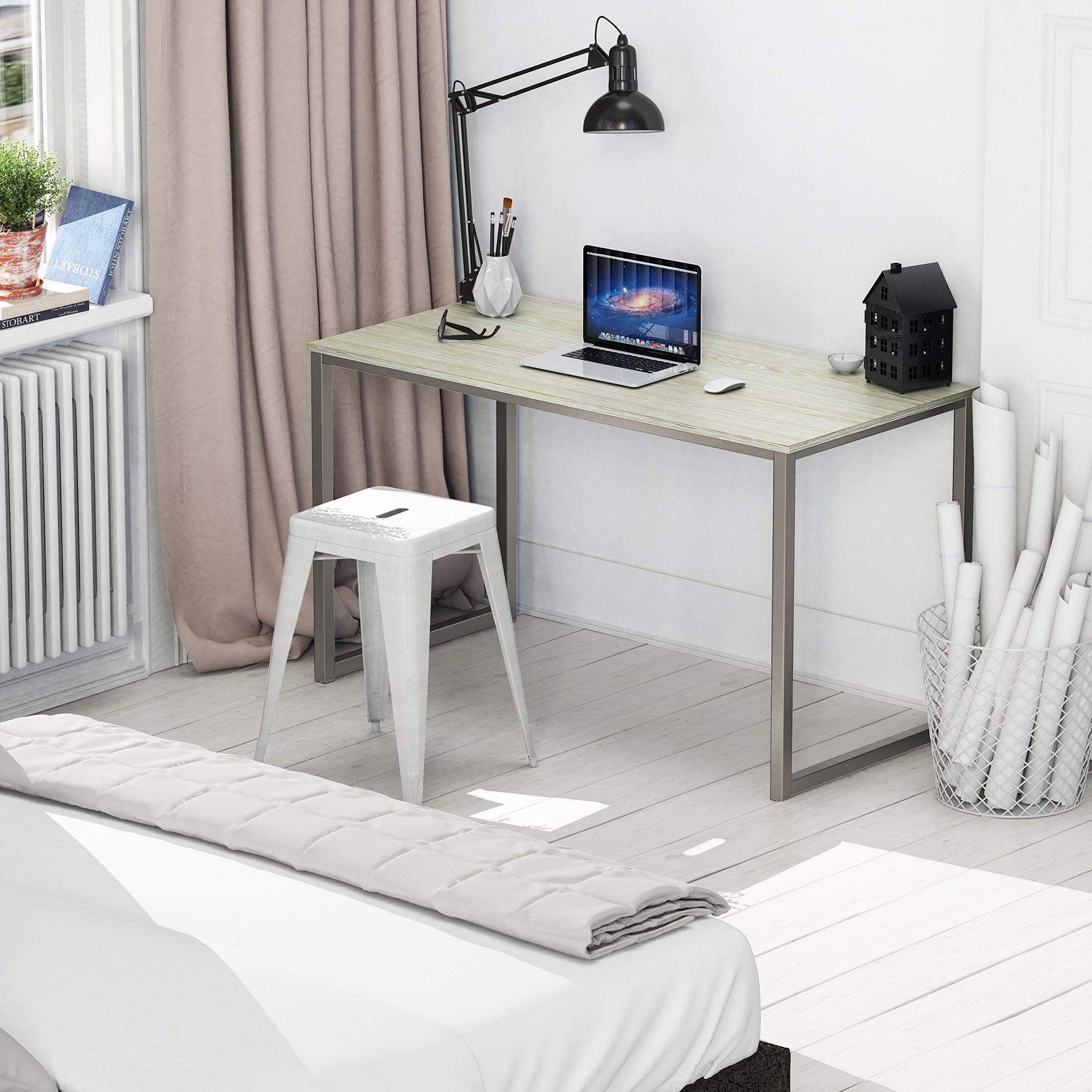 SHW 48 Inch Black Home Office Computer Desk