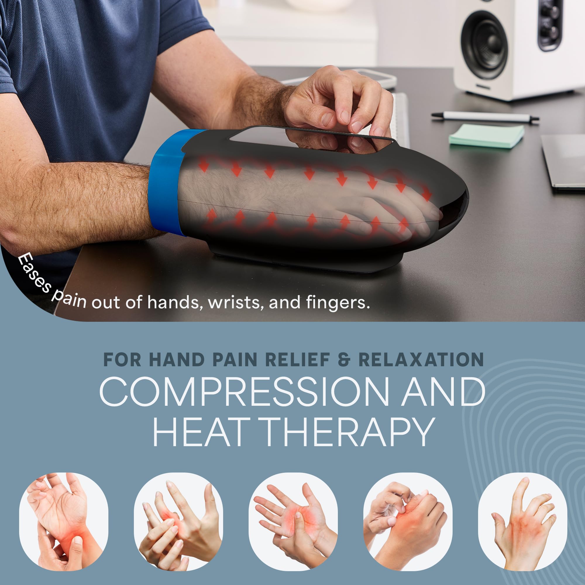 LifePro Legra Hand Massager with Heat and Compression