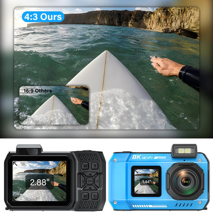 Rugged Waterproof 8K UHD Digital Camera for Snorkeling
