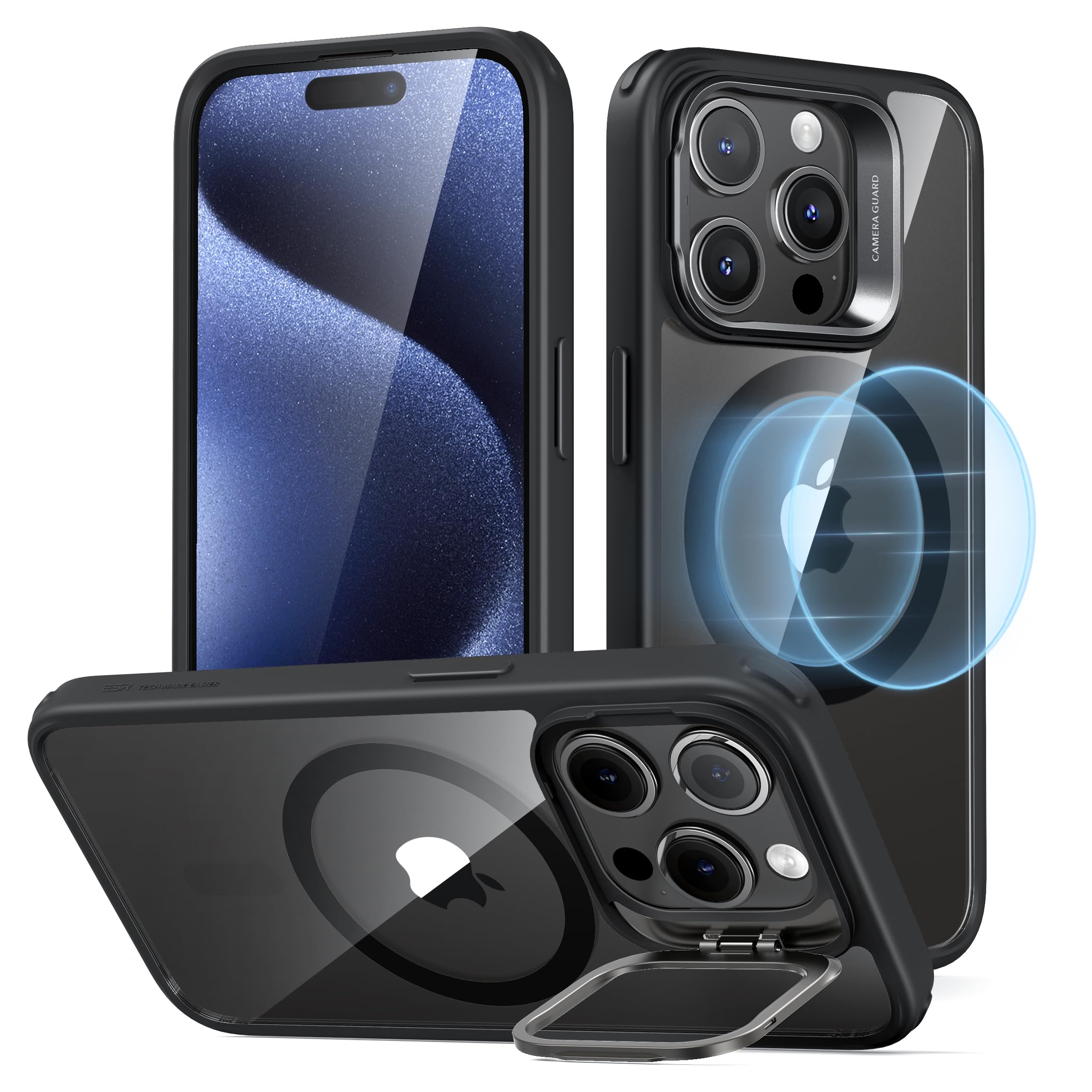 Military-Grade iPhone 16 Pro Max Case with Built-in Stand